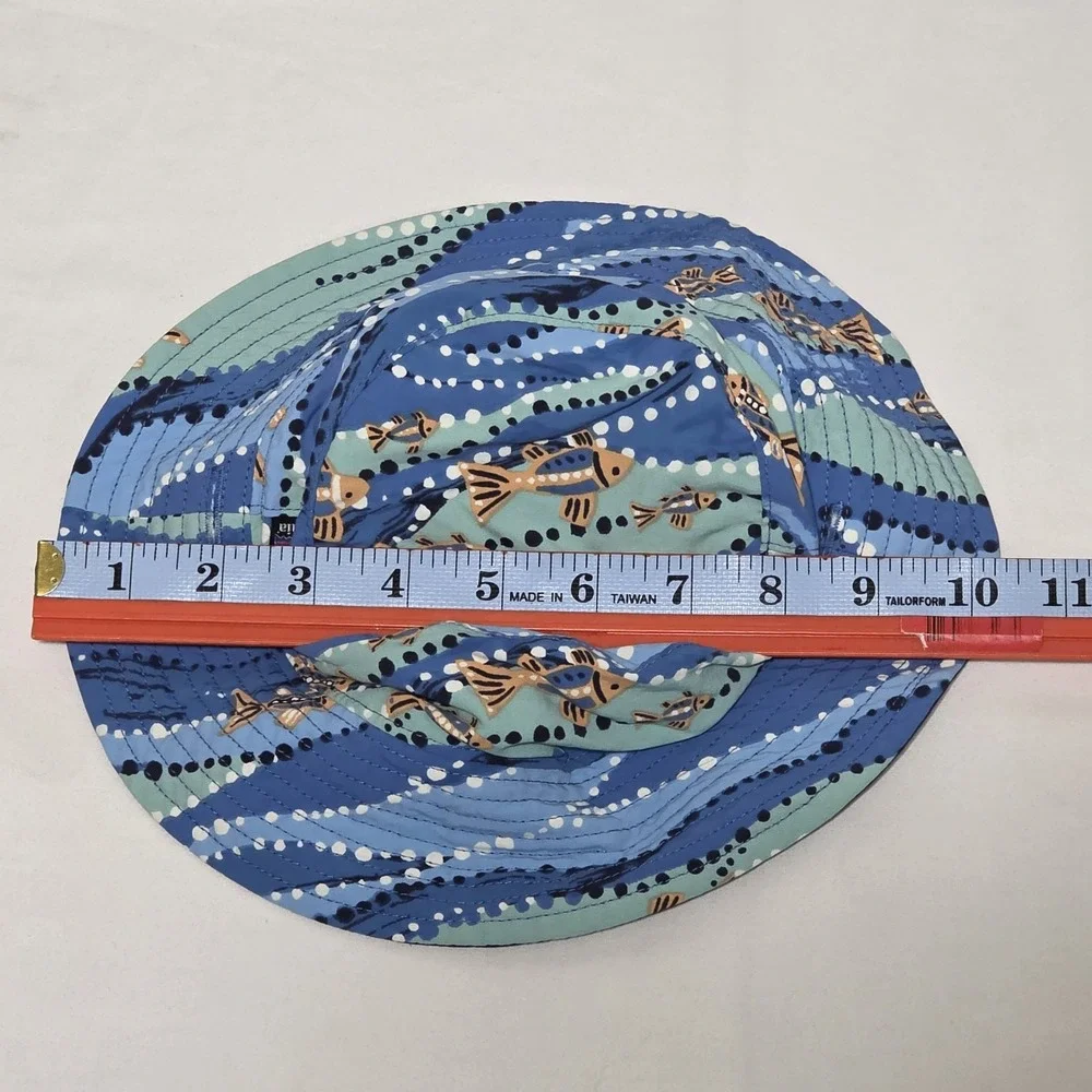Patagonia Baby Infant Sun Bucket Hat Reversible - Fish Pattern - Size 12mo